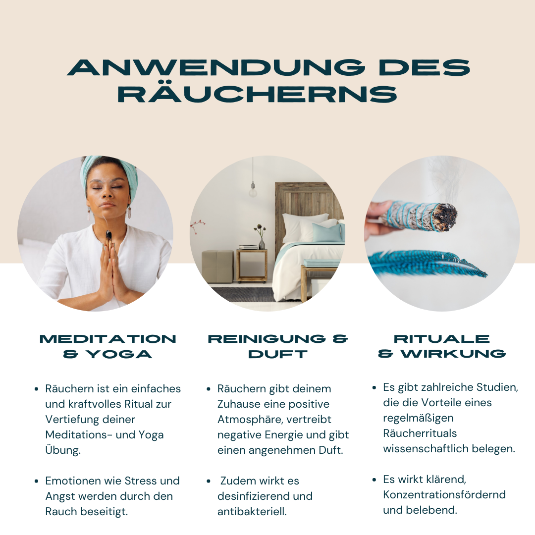 PREMIUM - Smudge Kit Räucherset, Abalone Schale, Feder, 2xWeißer Salbei, 2xPalo Santo, inkl. Anleitung (Deutsch &amp; Englisch) Kopieren