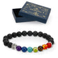 Chakra Lavastein Armband 8 mm Perlenarmbänder Naturstein Lebensbaum Geschenk für Mann und Frau in Geschenkbox.