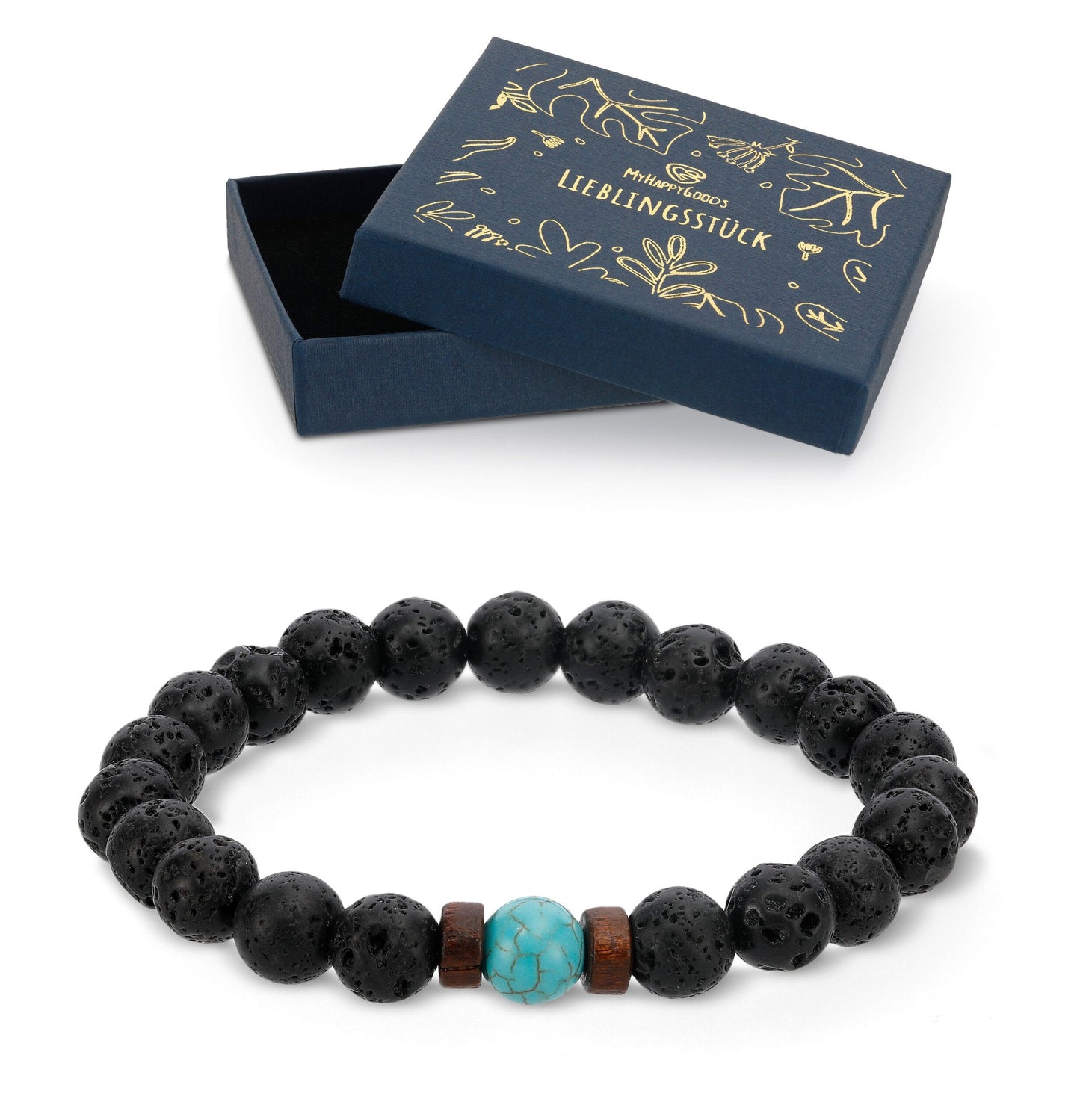 Chakra Perlen Armband 8 mm Naturstein – Yoga Armband aus Naturstein und Heilsteinen Geschenk für Mann und Frau in Geschenkbox