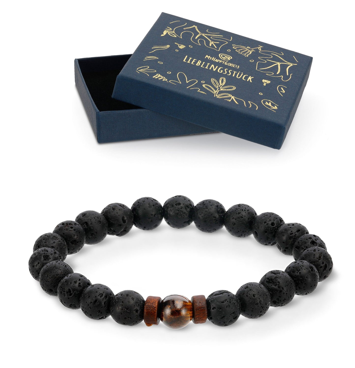 Chakra Perlen Armband 8 mm Naturstein – Yoga Armband aus Naturstein und Heilsteinen Geschenk für Mann und Frau in Geschenkbox
